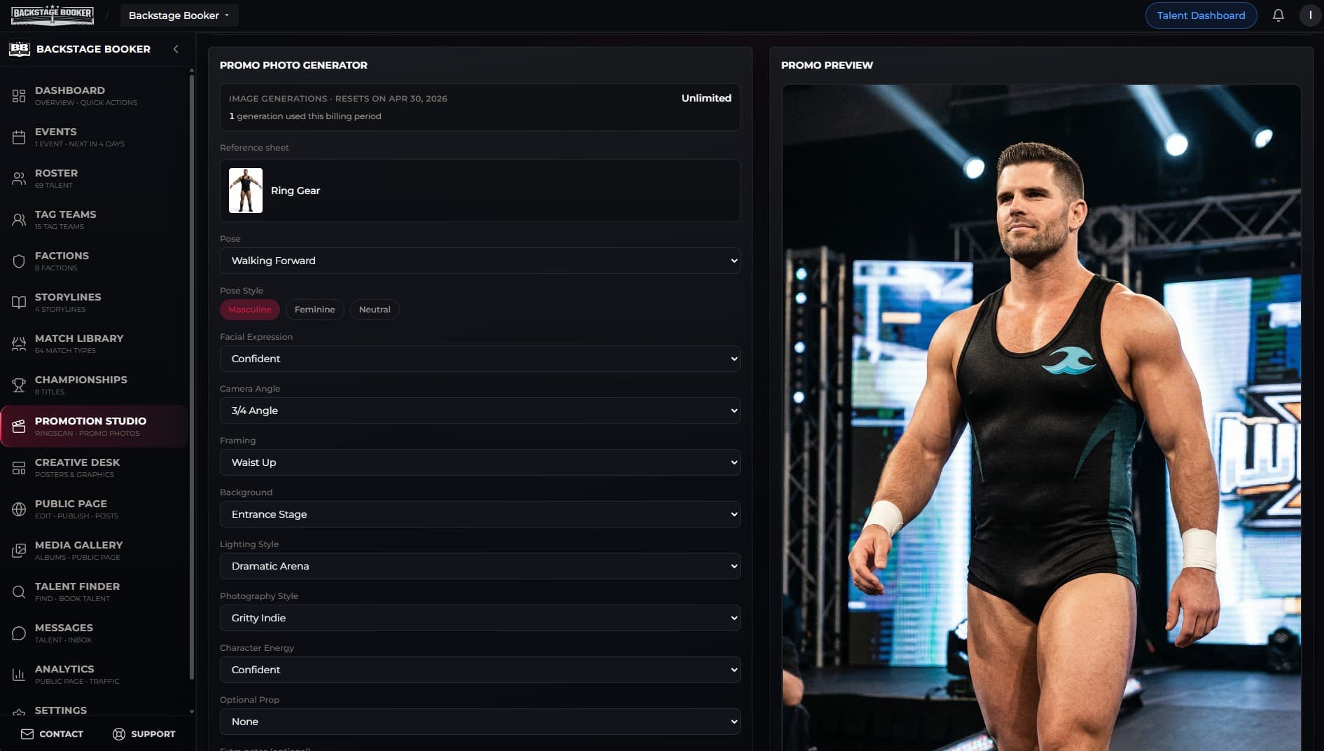 Promotion Studio — AI promo photo generator preview